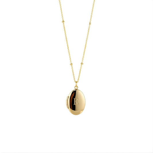 Elegant Oval Initial Pendant Necklace