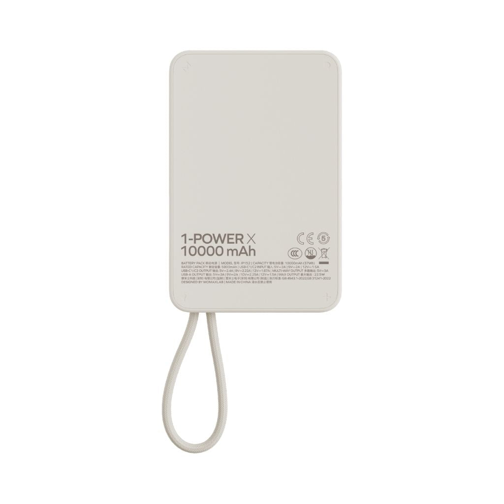 Momax 1-Power X 10000 mAh Power Bank With Built-In Usb-C Cable