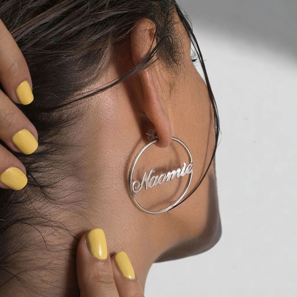 Hoop Name Earrings