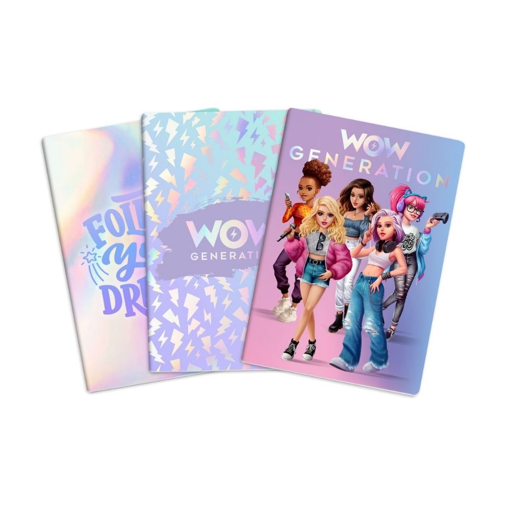 WOW Generation Pack of 3 A5 Softcover Notebooks