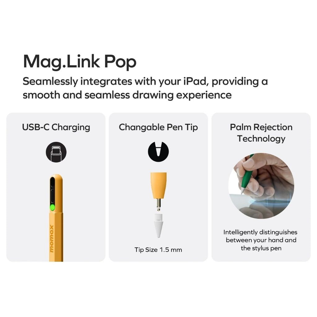 Momax Mag Link Pop Magnetic Charging Active Stylus Pen