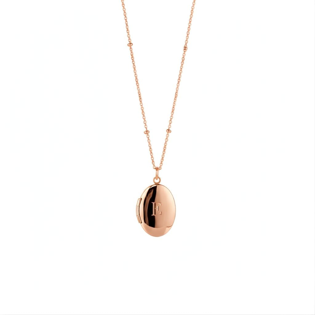 Elegant Oval Initial Pendant Necklace