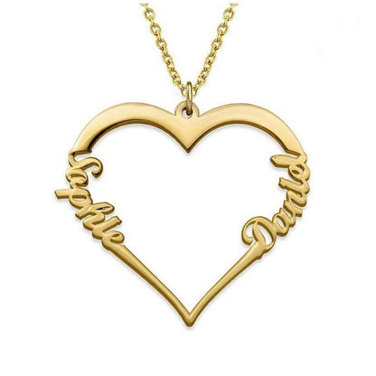 Double Name Heart Necklace