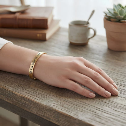 Roman Numeral Cuff Bangle