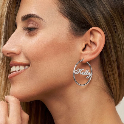 Hoop Name Earrings