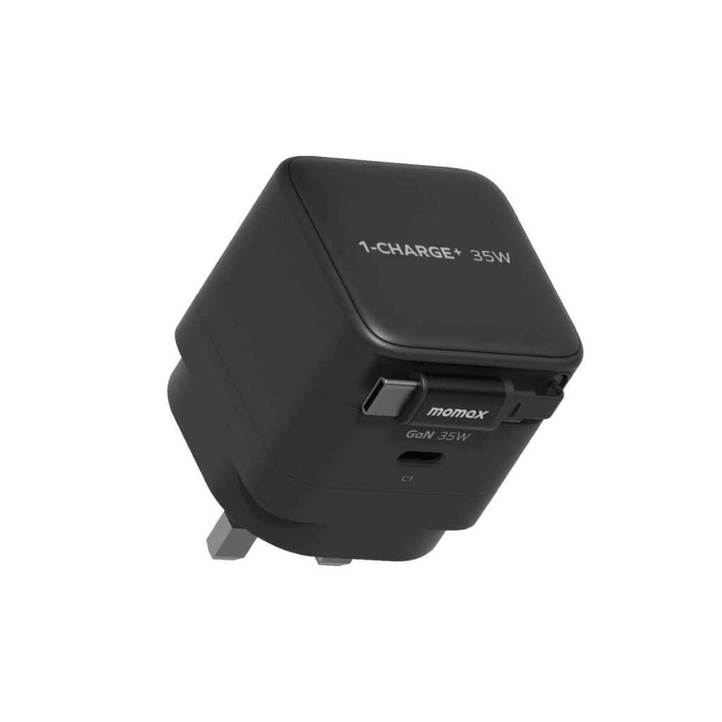 Momax 1-Charge 35W GaN 1-Port Charger With Built-In Usb-C Cable