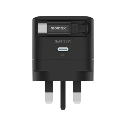 Momax 1-Charge 35W GaN 1-Port Charger With Built-In Usb-C Cable