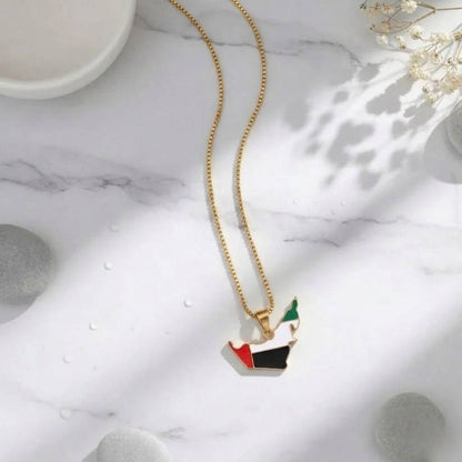 UAE Flag Map Necklace