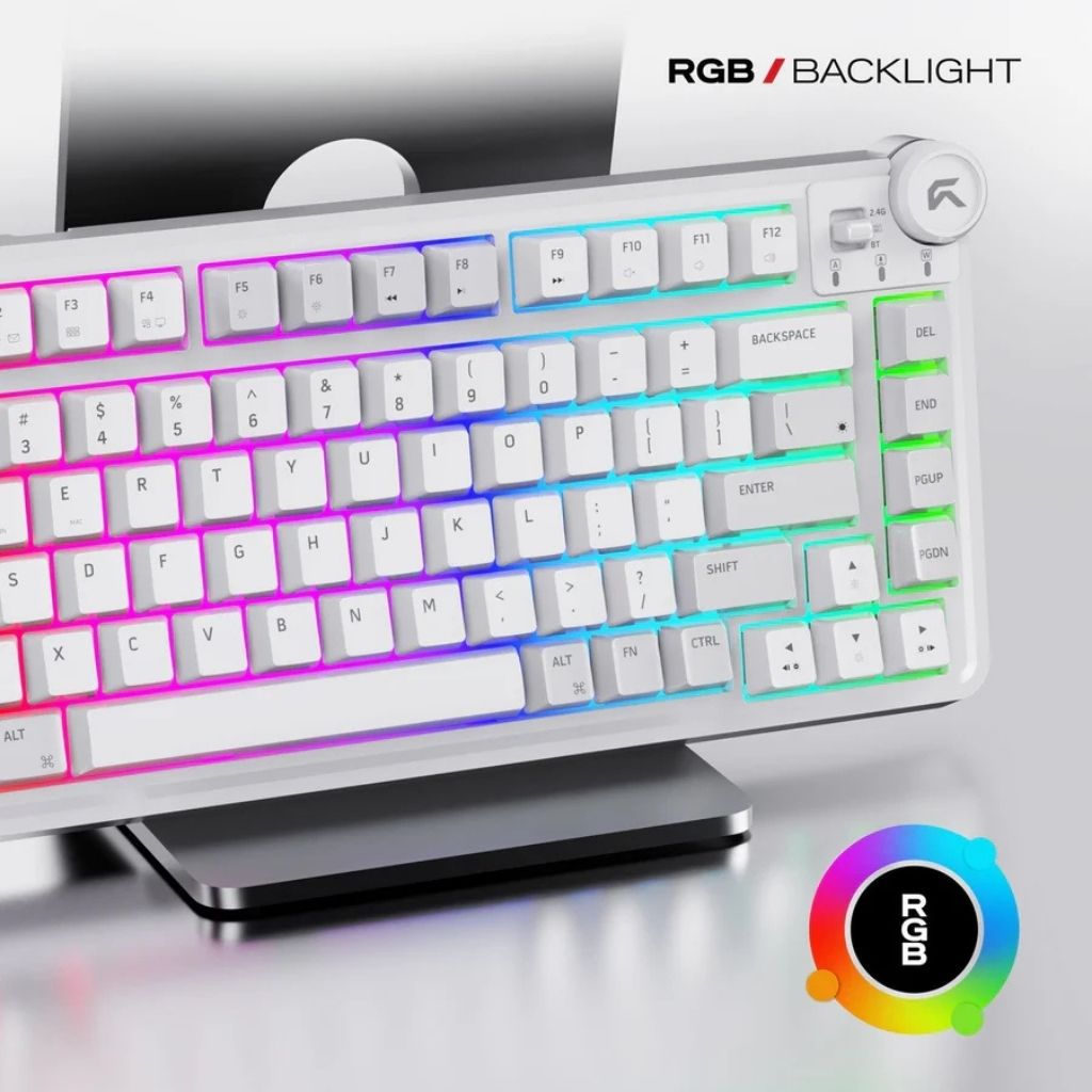 Cybeart Nighthawk 75 - Tri-Mode Wireless RGB Gaming Keyboard - White