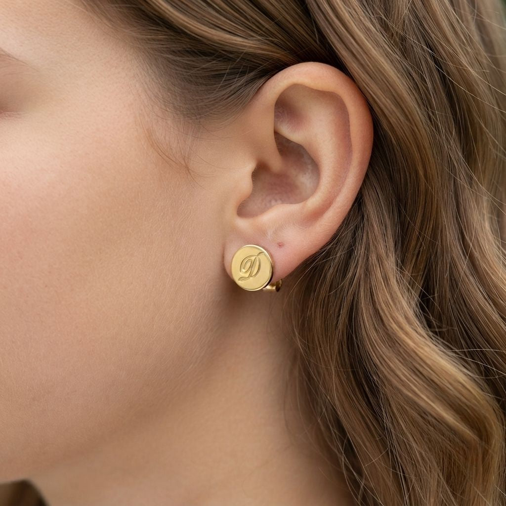Engraved Initial Studs