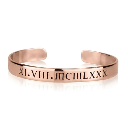 Roman Numeral Cuff Bangle