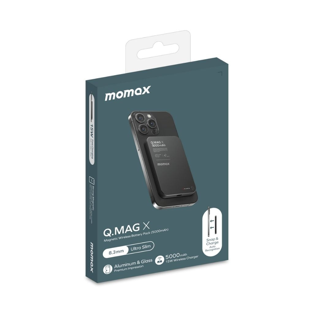 Momax Q.Mag X 5000 mAh Gen2 15W Ultra Slim Magsafe Wireless Power Bank