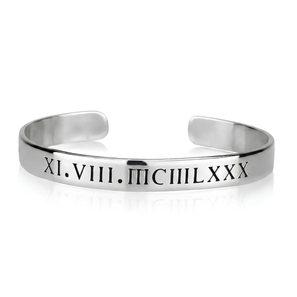 Roman Numeral Cuff Bangle