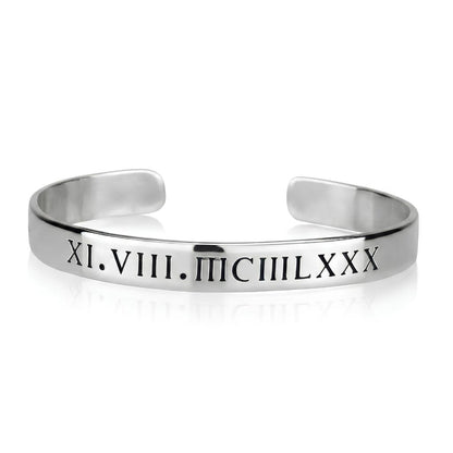 Roman Numeral Cuff Bangle