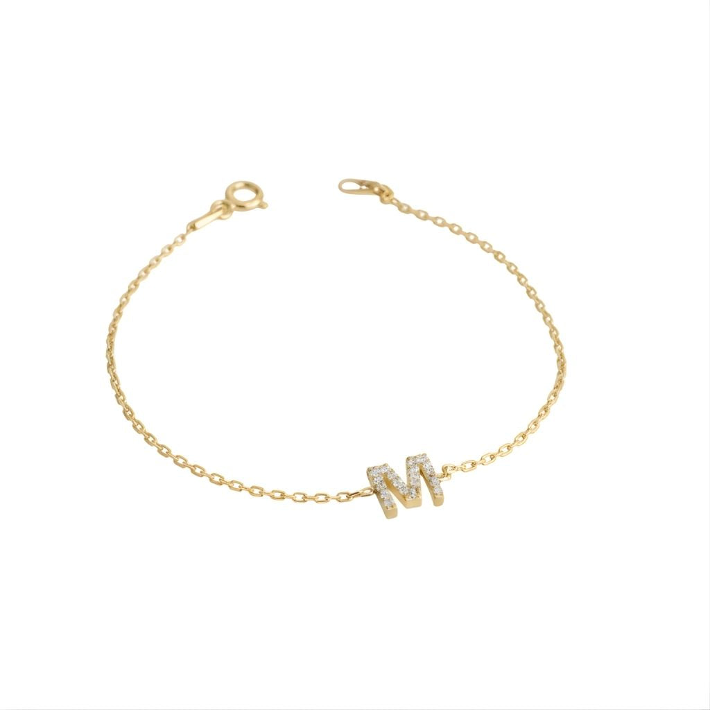 Personalised Diamond Initial Bracelet
