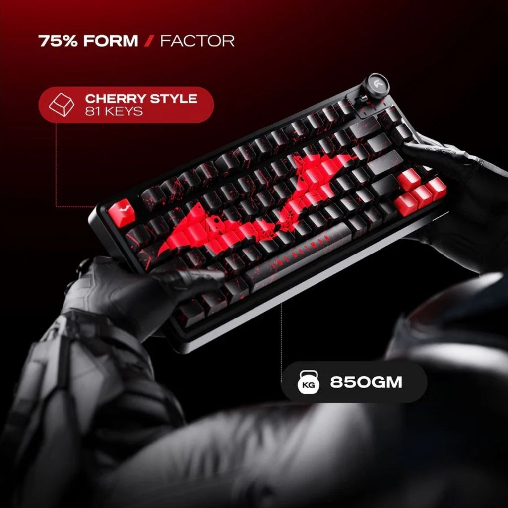 Cybeart Nighthawk 75 - The Batman Edition Tri-Mode Wireless RGB Gaming Keyboard