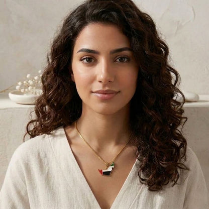 UAE Flag Map Necklace