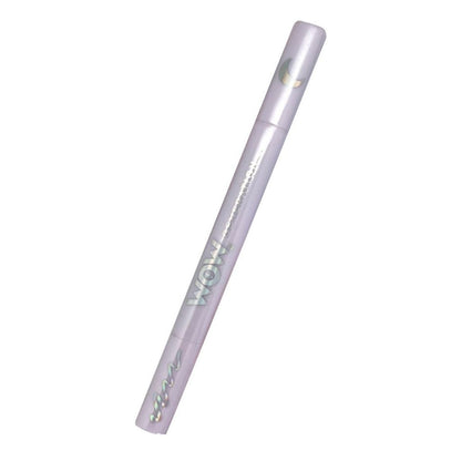 Lavender makeup pencil with brand logo on a white background