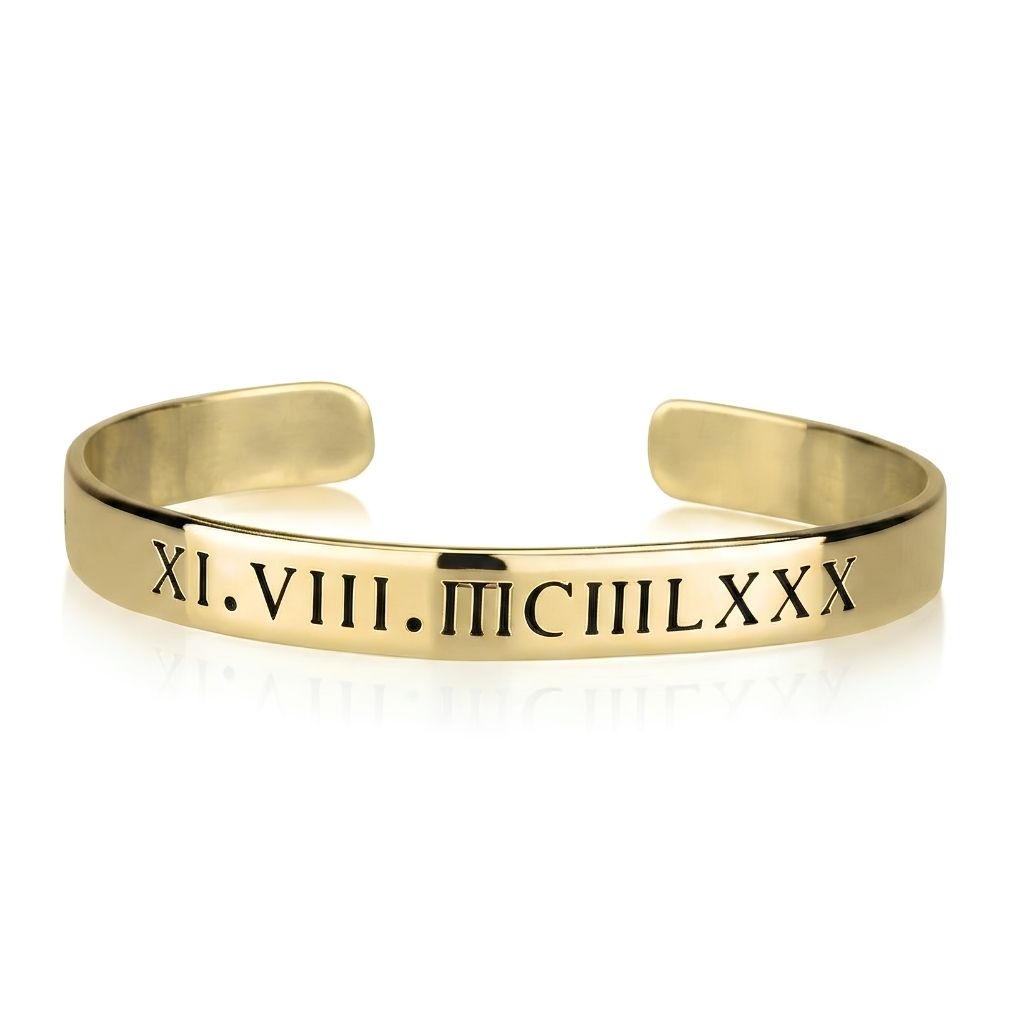 Roman Numeral Cuff Bangle