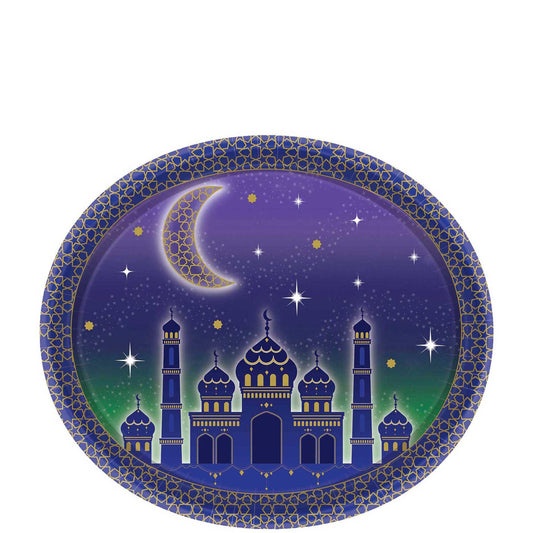 Eid Mubarak Oval Paper Plate (12 Inches)