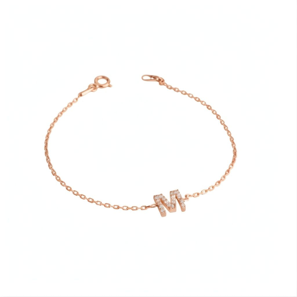 Personalised Diamond Initial Bracelet