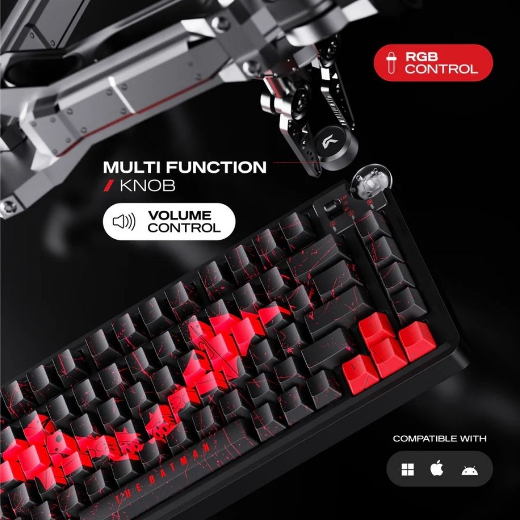 Cybeart Nighthawk 75 - The Batman Edition Tri-Mode Wireless RGB Gaming Keyboard