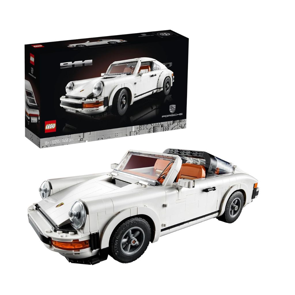 LEGO Porsche 911 Turbo model car with packaging in the background