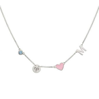Personalised Zodiac Birthstone Initial Necklace