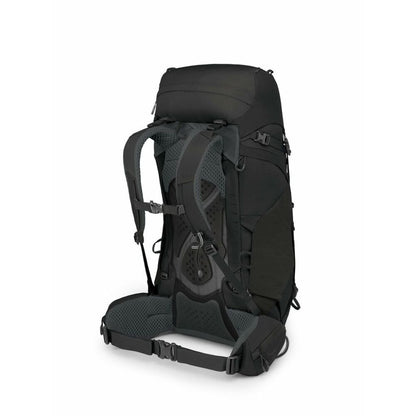 Black hiking backpack on a white background