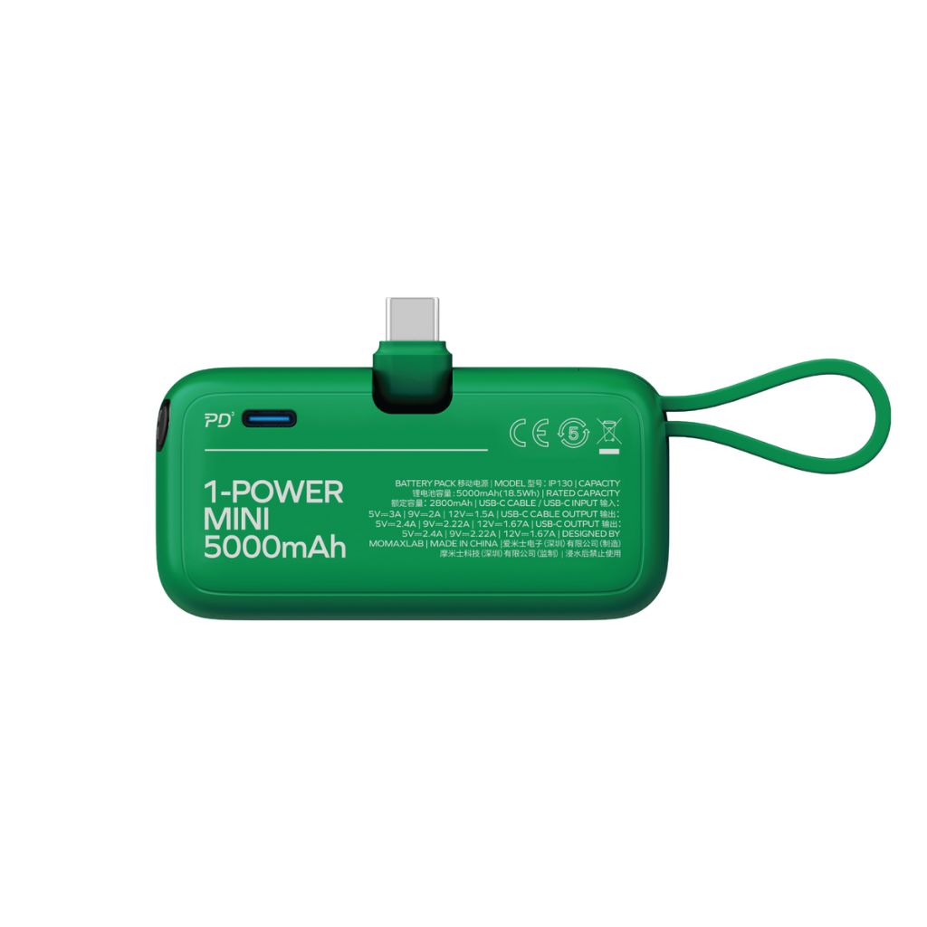 Momax Power Mini 3-in-1 Battery Pack (5000mAh) – Green
