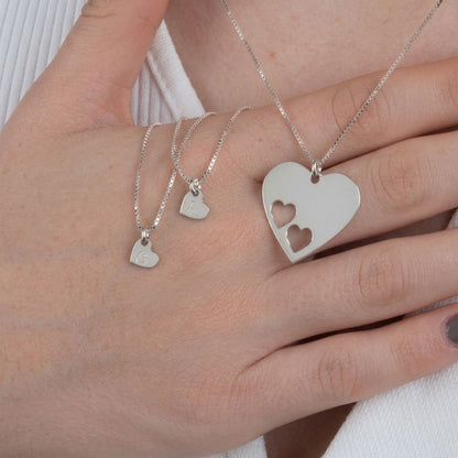 Duo Engraved Heart Necklace