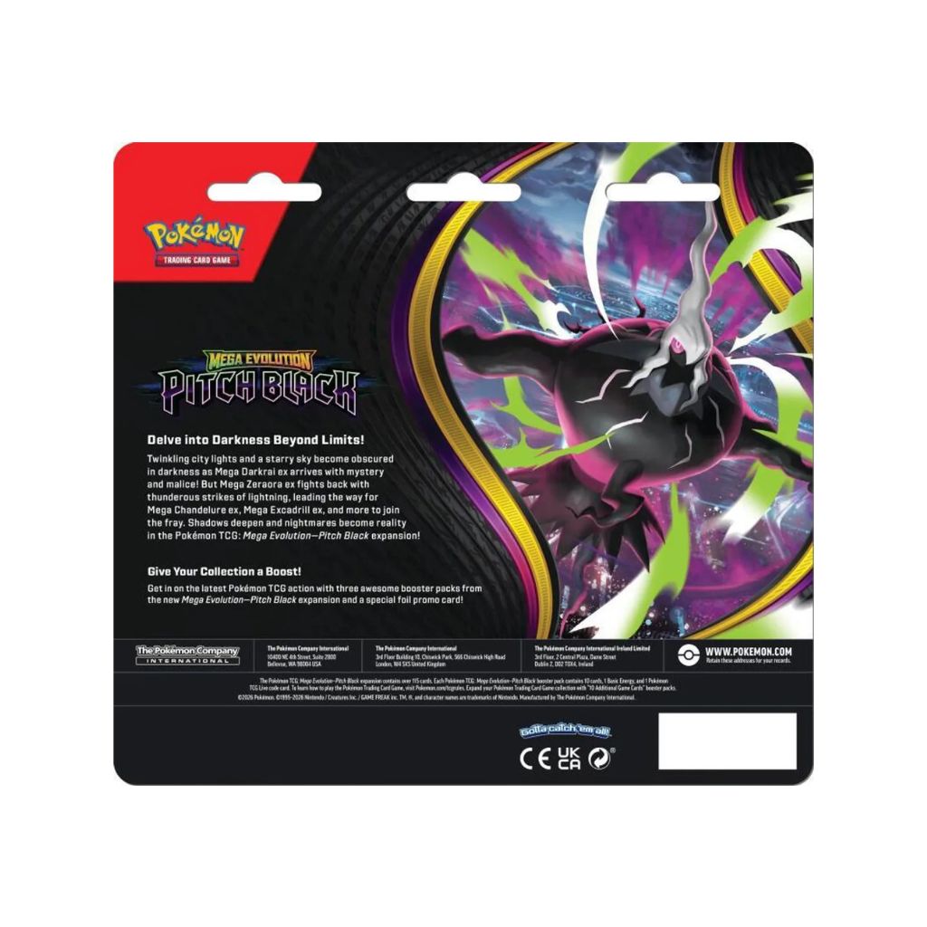 Pokémon TCG Mega Evolutions (ME-05) Pitch Black 3 pack Blister