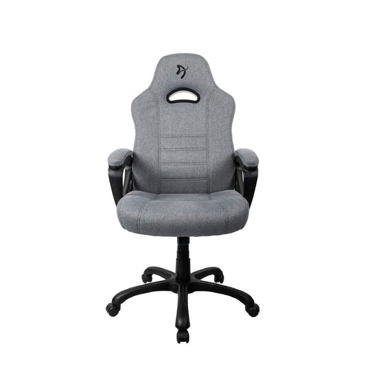 Gray office chair with black base on a white background