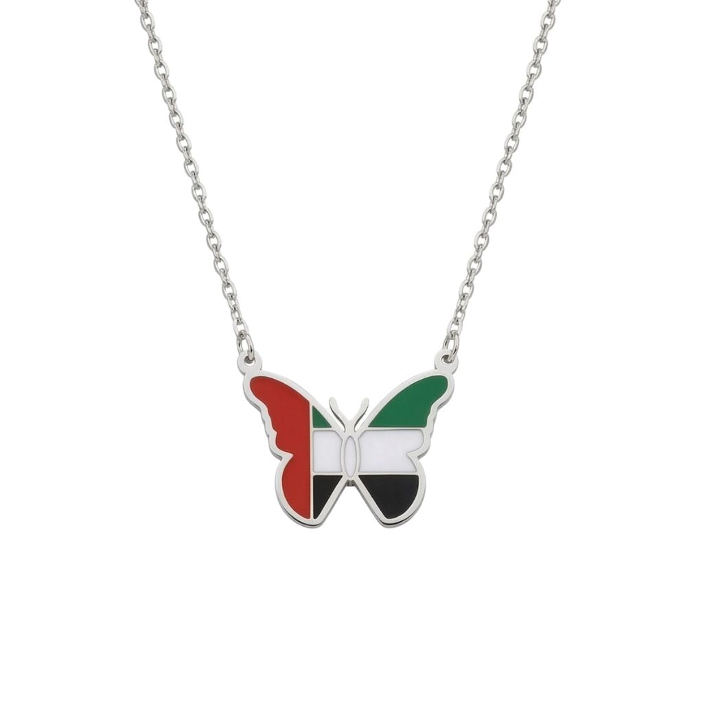 UAE Flag Butterfly Necklace