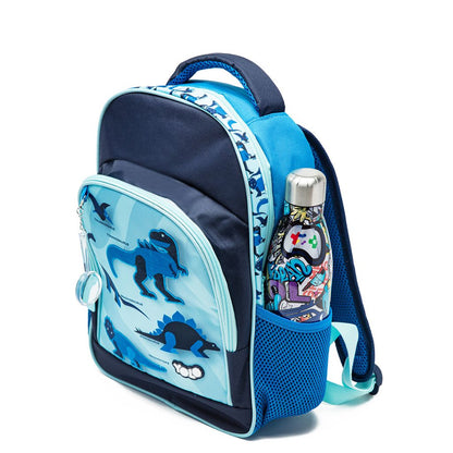 Children's backpack with dinosaur design on a white background