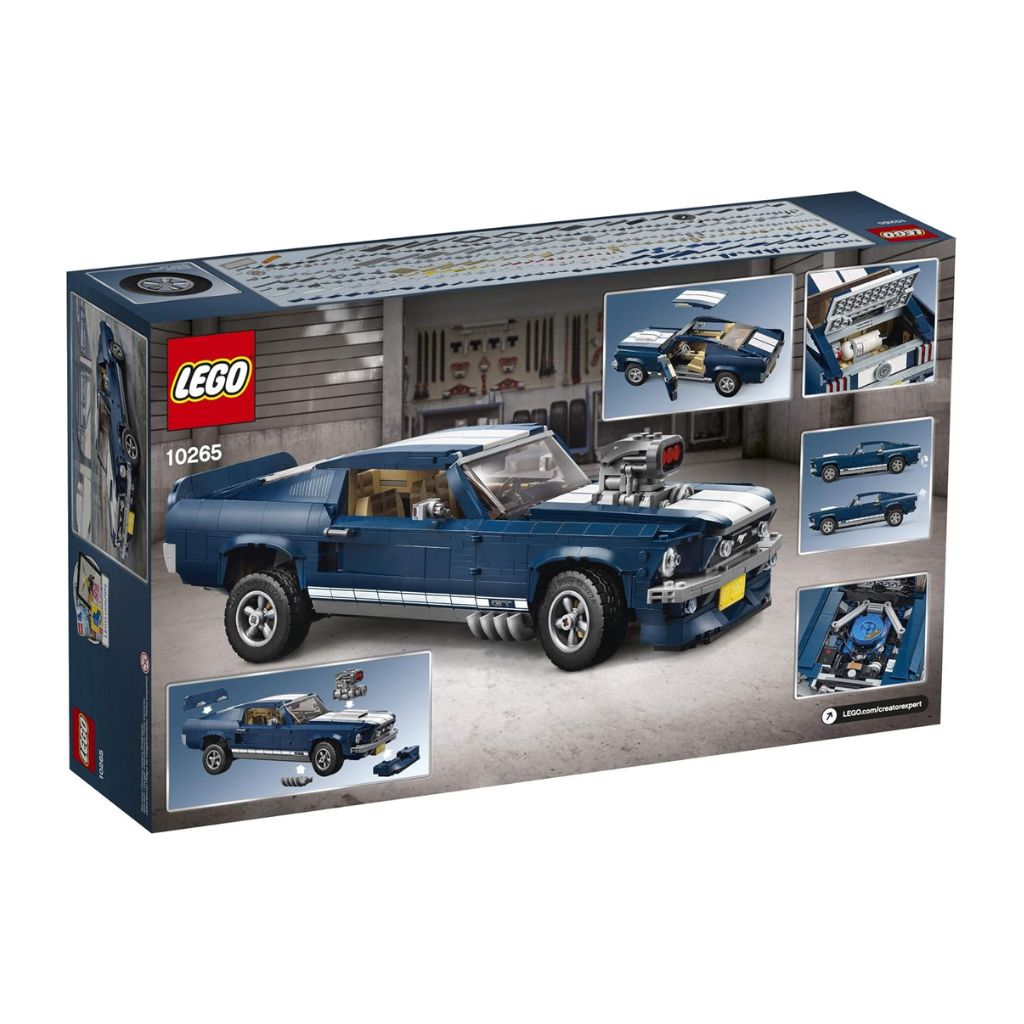LEGO set packaging with a blue car model on a white background