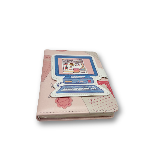 Kawaii Cute Computer Theme Notebook with Magnetic Flap