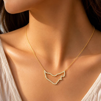 UAE Zirconia Map Necklace