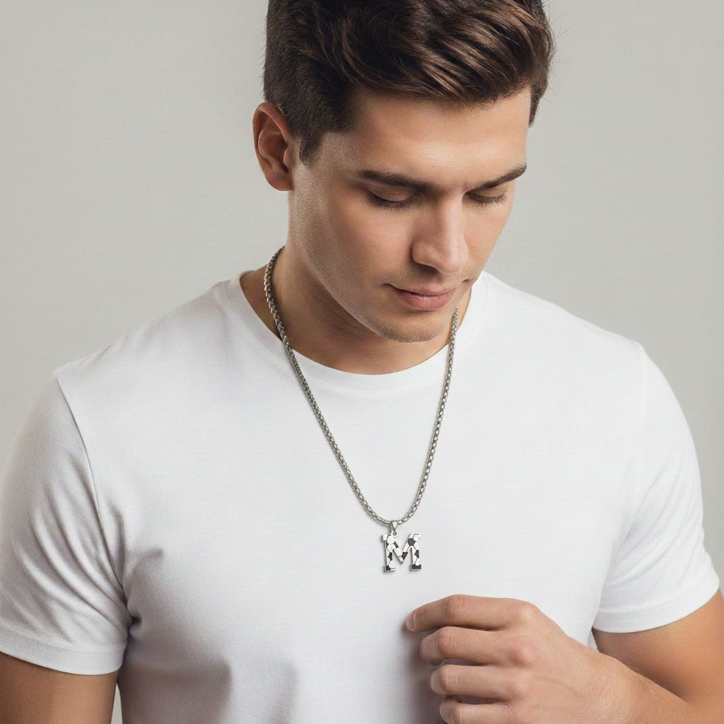 Personalised Soccer Initial Pendant Necklace
