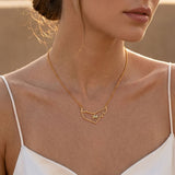 UAE Map Outline Necklace with Hanging Flag Charm