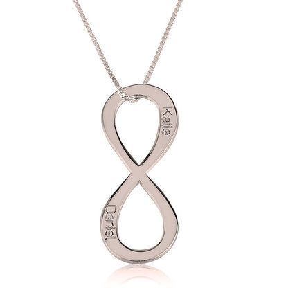 Vertical Infinity Two Names Infinity Necklace