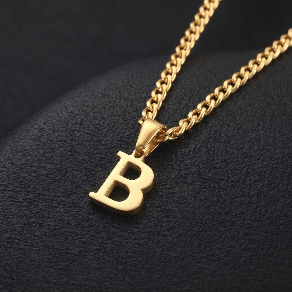 Chunky Chain Initial Pendant Necklace