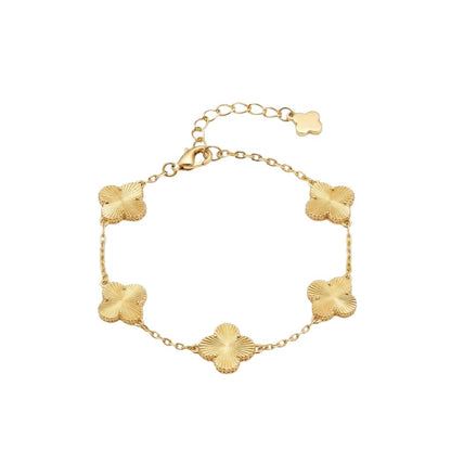 Four Leaf Clover Bracelet & Necklace Jewellery Set For Women