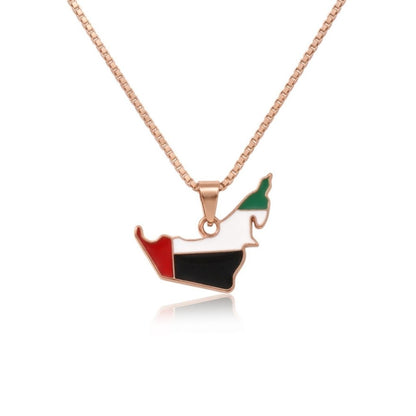 UAE Flag Map Necklace