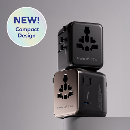 Momax 1-World2 35W 5-Port Dual Ac Travel Adaptor