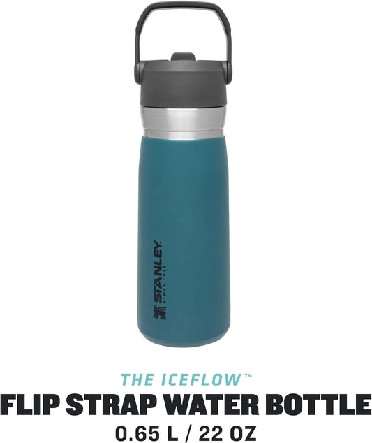 IceFlow™  Flip Straw Water Bottle 0.65L / 22 OZ Lagoon