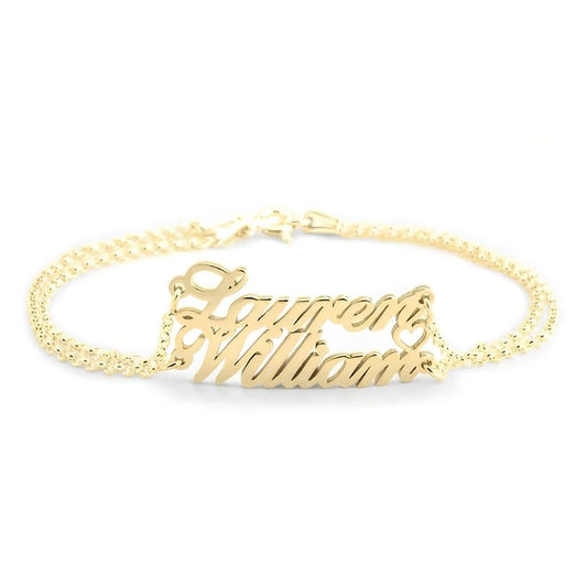 Two Name Bracelet with Heart