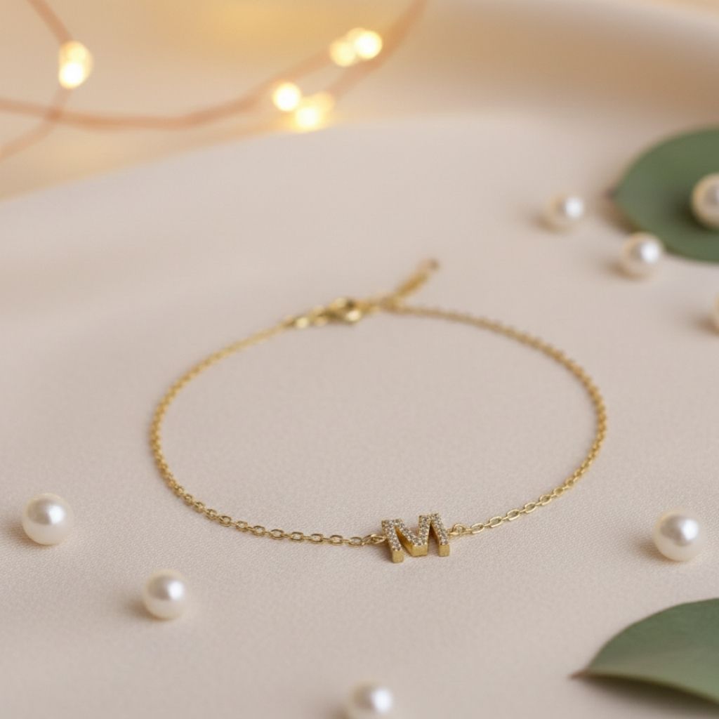 Personalised Diamond Initial Bracelet