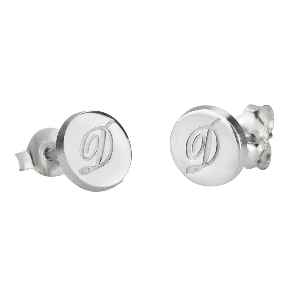Engraved Initial Studs