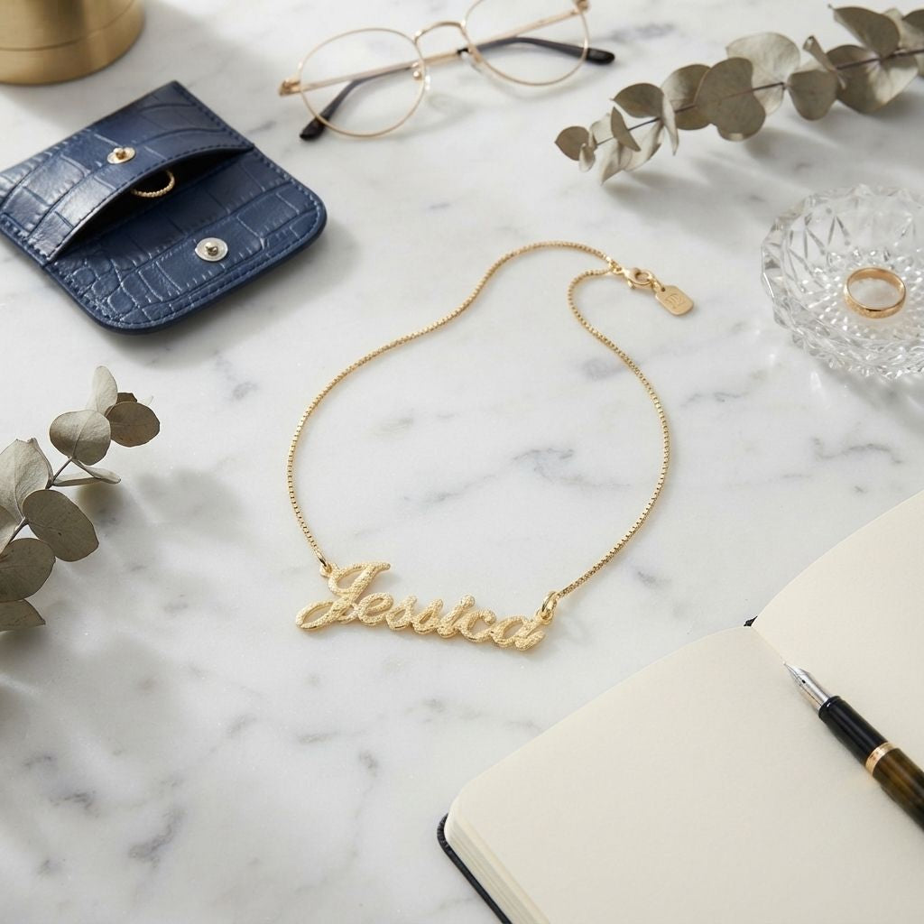 Brushed Name Necklace